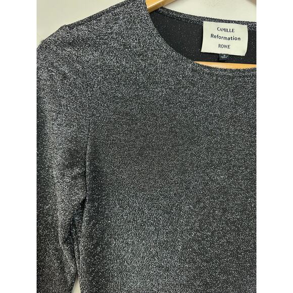Reformation x Camille Rowe Esen Dress - Sparkle Chrome Metallic- Size Small - Picture 4 of 9